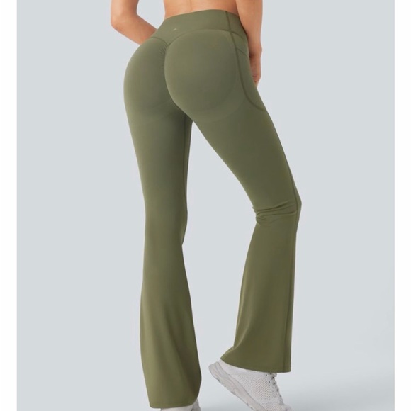 NWT HALARA ultrasculpt Women's High-Waisted Flare Leggings - green new sz S - Picture 3 of 6
